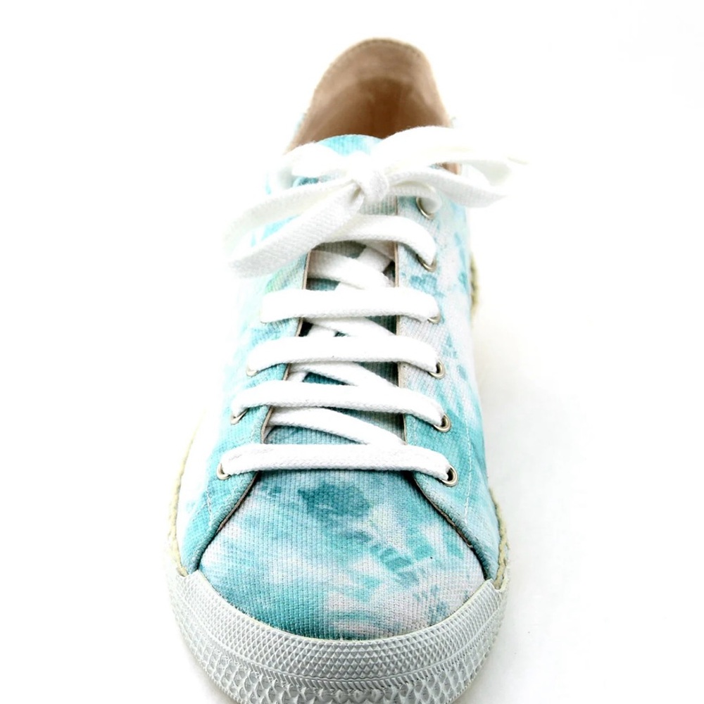 Nicky Hilton x French Sole Amanda Turquoise Tie-Dye 100% Sustainable Sneakers - Picture 4 of 9